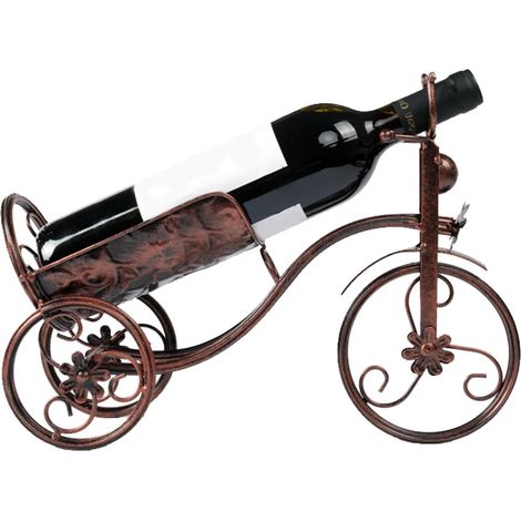 Fahrradförmiges Weinregal – Metall – für 1 Flasche – Vintage-Eisen-Präsentationsständer – für Hausbar, Küche oder Wohnzimmer