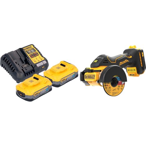 Cortadora multimaterial con batería DeWalt DCS 438 H2 18 V 76 mm sin escobillas + 2 baterías Powerstack de 5,0 Ah + cargador (1/5)