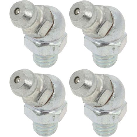 Cyclingcolors – Lot de 4 graisseurs M6x1 angle 45° – Pour pompes à graisse manuelles et hydrauliques – Compatible tracteurs et engins agricoles