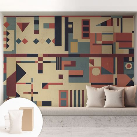 Papier peint intissé décoratif avec motifs pour salon et chambre a motif - Colle incluse gratuite Composition abstraite 208x146 cm (1/5)