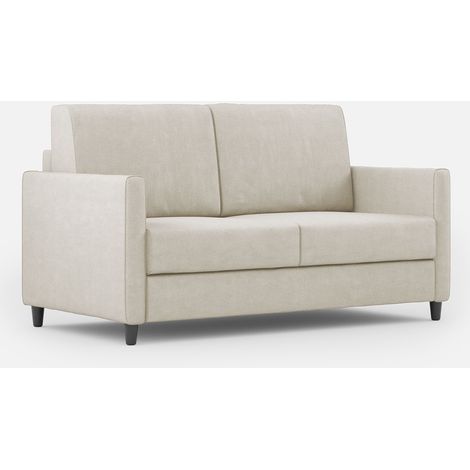 Canapé droit moderne italien tissu blanc cassé Korane - 3 tailles 158 cm-Taille 158 cm (1/5)