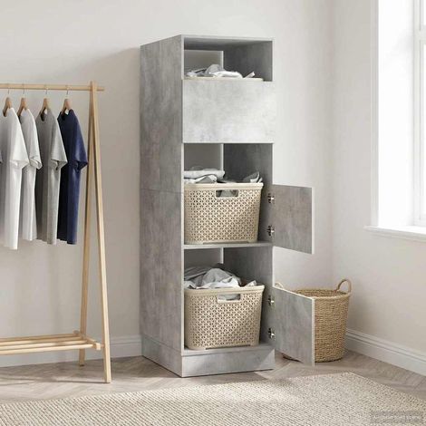 vidaXL  Laundry Cabinet Set  Concrete 50 x 68 x 162 cm Engineered wood
