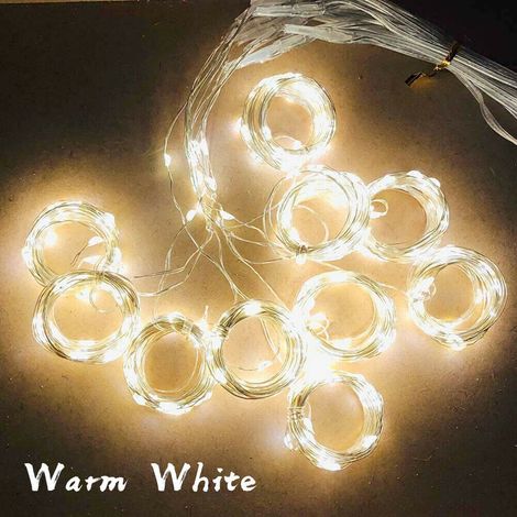 Guirlande lumineuse 3x1 100 LED blanc chaud avec télécommande USB et fil de cuivre, effet rideau lumineux 300 LED, style bar de glace (1/2)