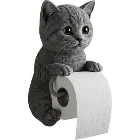 3D Cat Toilet Paper Holder – Funny Wall-Mounted Roll Holder, Cat Decoration for Bathroom and Kitchen, Original Gift for Cat Lovers (1/5)