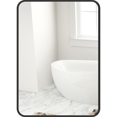 HOMCOM Specchio Bagno 50x70 cm da Parete con Cornice in Vetro