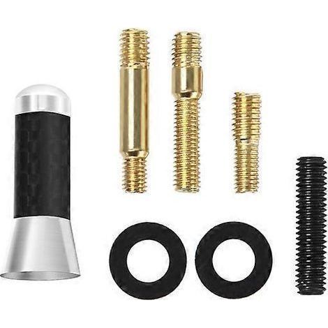 Antenne courte universelle en fibre de carbone de 3,5 cm pour voiture, noire, pour toit, radio, mini antenne FM, compatible Mini Cooper et autres automobiles.