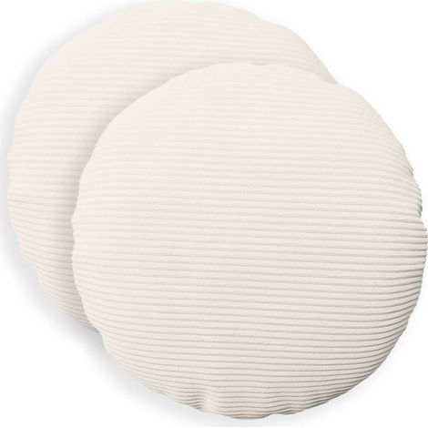 vidaXL Cushion Cover 2 pcs HEERLEN Cream 脴 40 cm Corduroy (1/5)