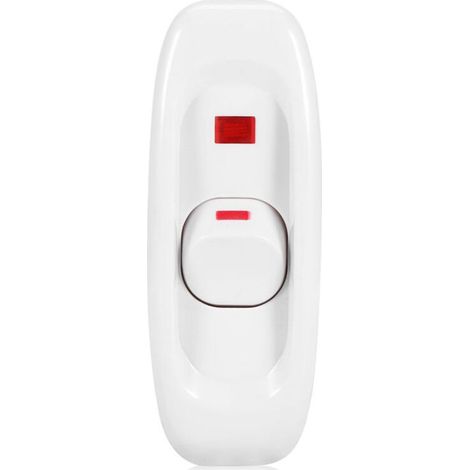Interrupteur de cordon de bureau en ligne AC 250V 10A ON/OFF avec voyant lumineux LED Blanc (1/5)
