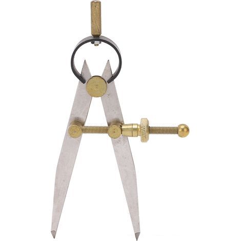 Diviseur d'ailes en laiton, haute précision, réglable et verrouillable pour artisanat du cuir, 150 mm, résistant à la corrosion. (1/5)