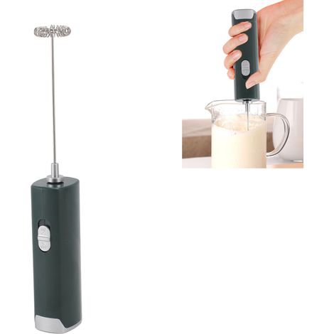Multifunktionaler elektrischer Milchaufschäumer – kabellos und leise – für Kaffee, Latte Macchiato und heiße Schokolade – Dunkelgrün – Kompaktes Modell aus ABS und Edelstahl 304 (1/5)