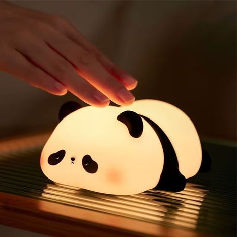 (Style 1) Veilleuse LED rechargeable par USB, design panda en peluche, peut également être utilisée comme sonnette. (1/5)