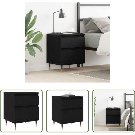 Rangement nuit - Cabinet de chevet Chêne noir 40 x 35 x 50 cm Bois d'ingénierie (1/5)