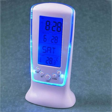 Mini-LED-Wecker mit Licht, Musik, lautlosem Betrieb, Temperaturanzeige, elektronischer Uhr 510 (1/5)