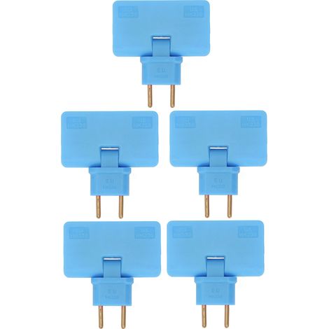 Mehrfachsteckdose mit 3 Steckdosen, 180° drehbarer EU-Adapter, 5er-Pack, 250 V, Blau, kabellose Steckdose (1/5)