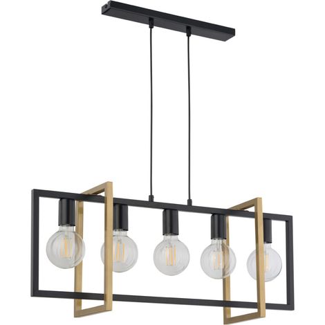 Lampada a sospensione Eden loft nero oro 5 luci 5xE27 (1/2)