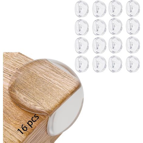Set mit 16 Tischkantenschonern (3 x 3 x 2 cm), transparente Silikon-Tischkanten mit extra starkem Klebstoff für Tische (1/5)