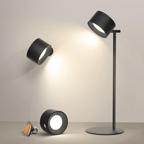 LED Desk Lamp Dimming Bedside Lamp with Detachable Rechargeable Table Lamp Touch Control Kids Reading Light 3 Color Modes and Brightness Levels(black) (1/5)