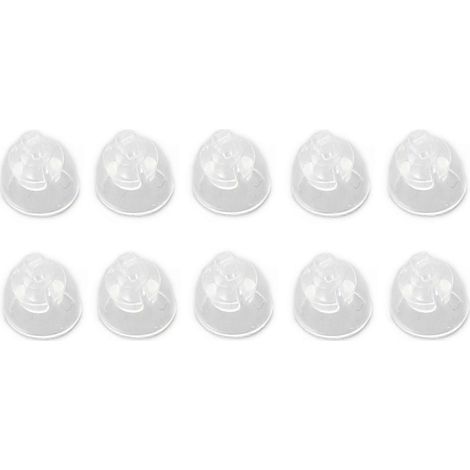 Lot de 10 bouchons d'oreille en silicone antistatique, monocouche, lavables, haute transparence (6 mm) (1/4)