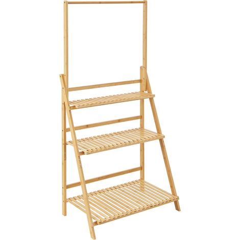 Scaffale per fiori in bambù a 3 livelli 144 x 70 x 40 cm 030007704