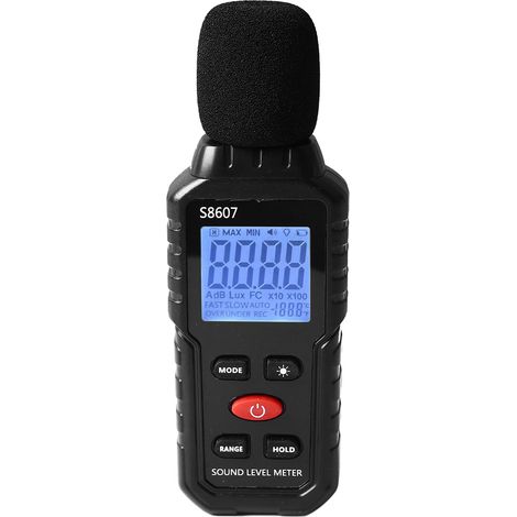 Sound Level Meter Digital LCD Display Backlit Screen Noise Decibel Portable SPL Meter S8607
