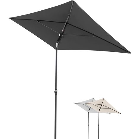 Parasol, rPET, 180x120 cm, Gris foncé (1/2)