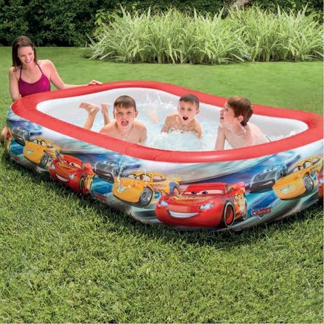 Piscine Gonflable Disney Cars Pour Enfants 2 Boucles 262 X 175 X 56 Cm Pour Jardin (1/2)