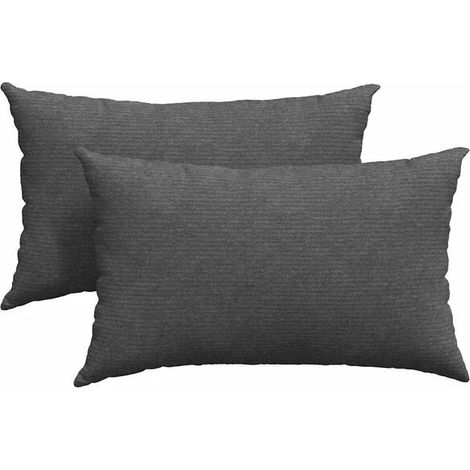 Coussins de canapé, 2 pièces, gris foncé, 50 x 30 cm (1/5)