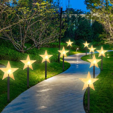 SWANEW Stelle luminose a LED con picchetti a terra decorazione natalizia da giardino 10 pezzi (1/5)