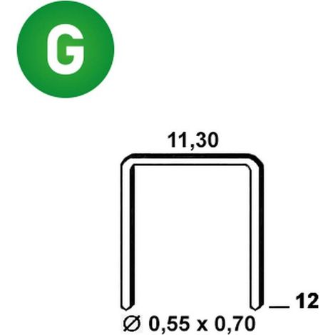 3 000 Agrafes Galvanisées Vx-12 - 11.30x12x0.55x0.7 mm - D-Work