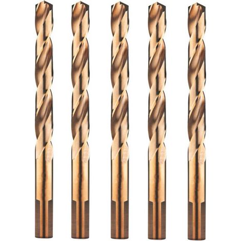 5 Forets Hélicoïdaux HSS Co Q. 3 Méplats DIN 338 - Inox, Aciers 130° D. 10.5 x Lt. 133 x Lu. 87 x Q. 10.5 mm x Z2 - Diamwood (1/4)