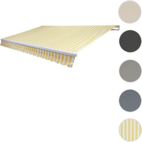 Toile de rechange pour store T791, store à bras articulé Toile de rechange 4,5x3m acrylique jaune-blanc (1/5)