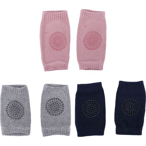 3 Paires de Protections Genoux Bébé Coton Peigné Anti-Dérapant pour Apprentissage Marche (1/5)