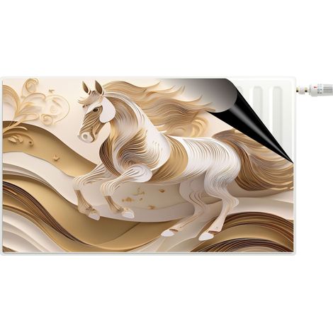 Cache radiateur magnétique Tapis de radiateur magnétique marron Cheval (1/5)