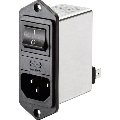 Schaffner FN 282-1-06 FN 282-1-06 Netzfilter mit Schalter, mit Kaltgerätebuchse 250 V/AC 1 A 7.5 mH
