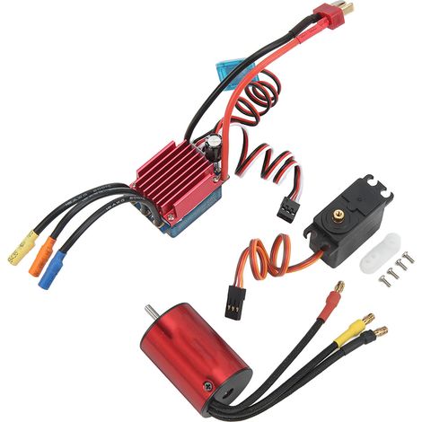 Kit moteur brushless S2838 3200KV, variateur S35A et servo 2,2 kg pour voiture RC 1/14 et 1/16. (1/5)