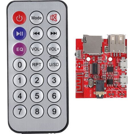 Module Récepteur Bluetooth 4.1 avec Décodage MP3, Carte Circuit et Télécommande (1/5)