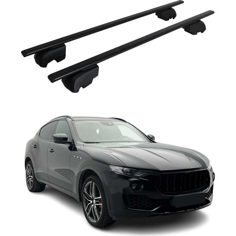 OMAC Barres de toit pour Maserati Levante 2017-2024 – City Crash tested – ISO PAS 11154:2006 – Antivol inclus – Charge max 75 kg – 2 barres Noir (1/4)