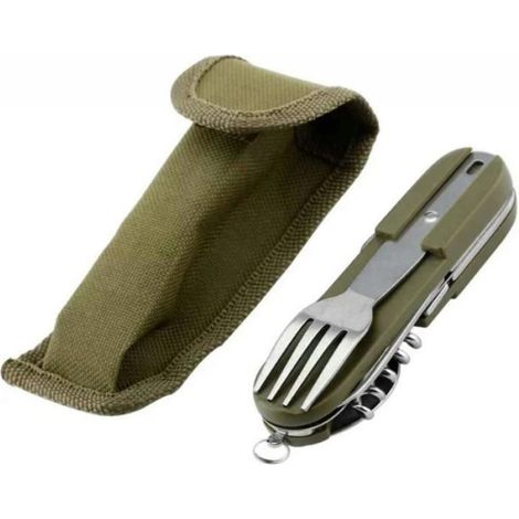 Couteau Pliant Multifonctionnel - Acier Inoxydable 2CR13 - Camping Pique-nique Randonnée - 1 Pièce (1/4)