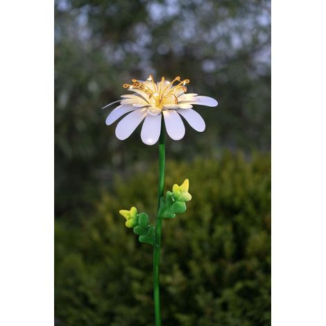 Star Trading LED-Solarstab Garten Deko - Solar Gartenstecker Gänseblümchen aus Metall, 10 warmweiße LEDs, Dämmerungssensor, 77 cm, Solarleuchte Gartenbeleuchtung (1/5)