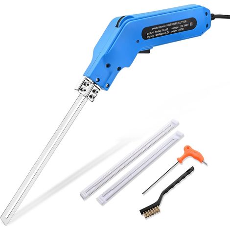 250W Polystyrene Cutter, Thermal Knife for Polystyrene, Electric Hot Knife with 2 Straight Blades 200/250 mm (1/5)