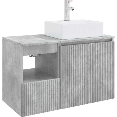 Bathroom Furniture Set 2 pcs Concrete Grey Engineered Wood vidaXL (1/5)