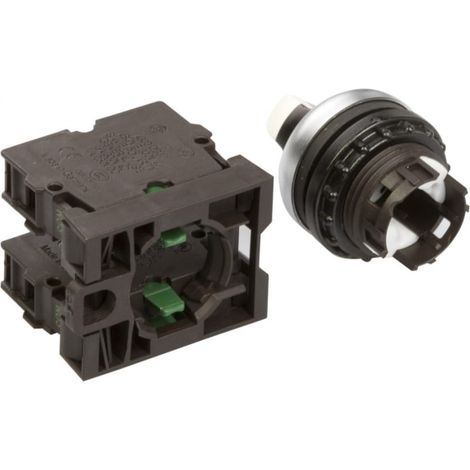 Interruptor de 3 posiciones, perilla de 22 mm, negro, 2Z, antirretorno, M22-WRK3/K20 216520
