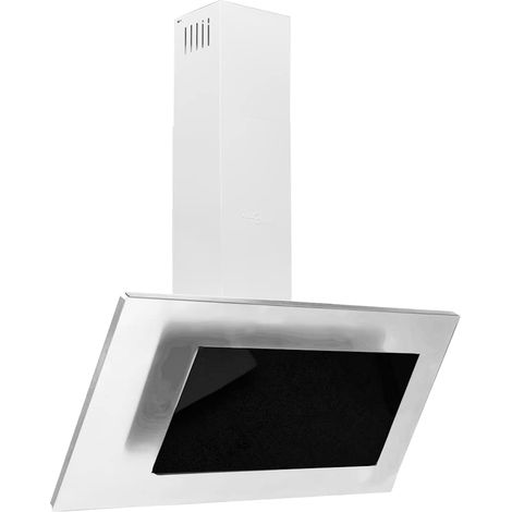 Campana extractora acero inox y vidrio templado plateado 90 cm vidaXL