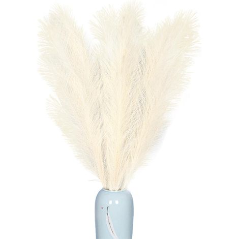 Pampasgras-Dekoration – Künstliches Pampasgras, 110 cm hoch – Pompon- und Blütenzweige – Beige