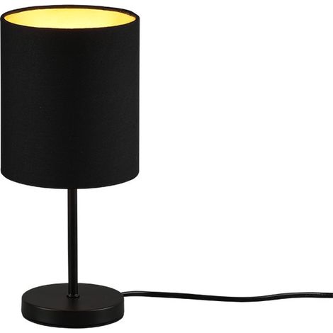 Lampe à poser Jerry Abat-jour Cylindre Noir Or Ø13 cm Trio Lighting (1/3)