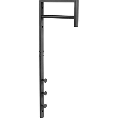 Porta abiti da parete Trento in metallo nero con barra e 3 ganci 30x82 cm