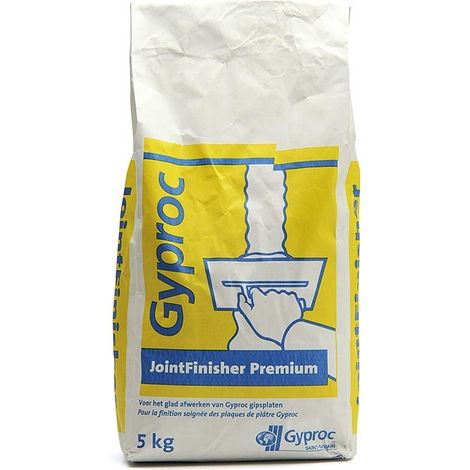 Gyproc JointFinisher Premium Enduit de Finition pour Joints de Plaques de Plâtre – Poudre Blanche à Ponçage Facile – Sac de 5 kg