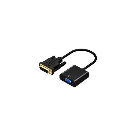 Adaptateur DVI vers VGA, GANA 1080p Actif DVI-D vers VGA Convertisseur 24 + 1 mâle vers Femelle câble Supporte 1080P/3D 60Hz pour PC/Moniteur/HDTV et Projecteur Etc (1/5)