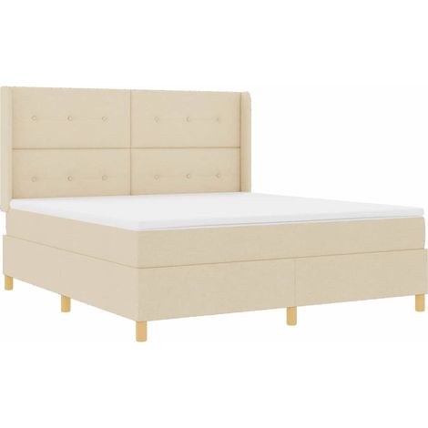 Maison Exclusive - Letto a molle con strisce LED Crema 180 x 200 cm Tessuto (1/5)
