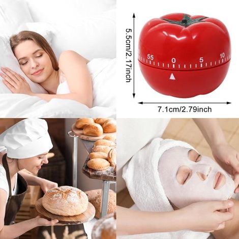 Temporizador de cocina - Analógico - Temporizador de cocción - Temporizador para tomates - Temporizador - 60 min - Forma de tomate (1/4)